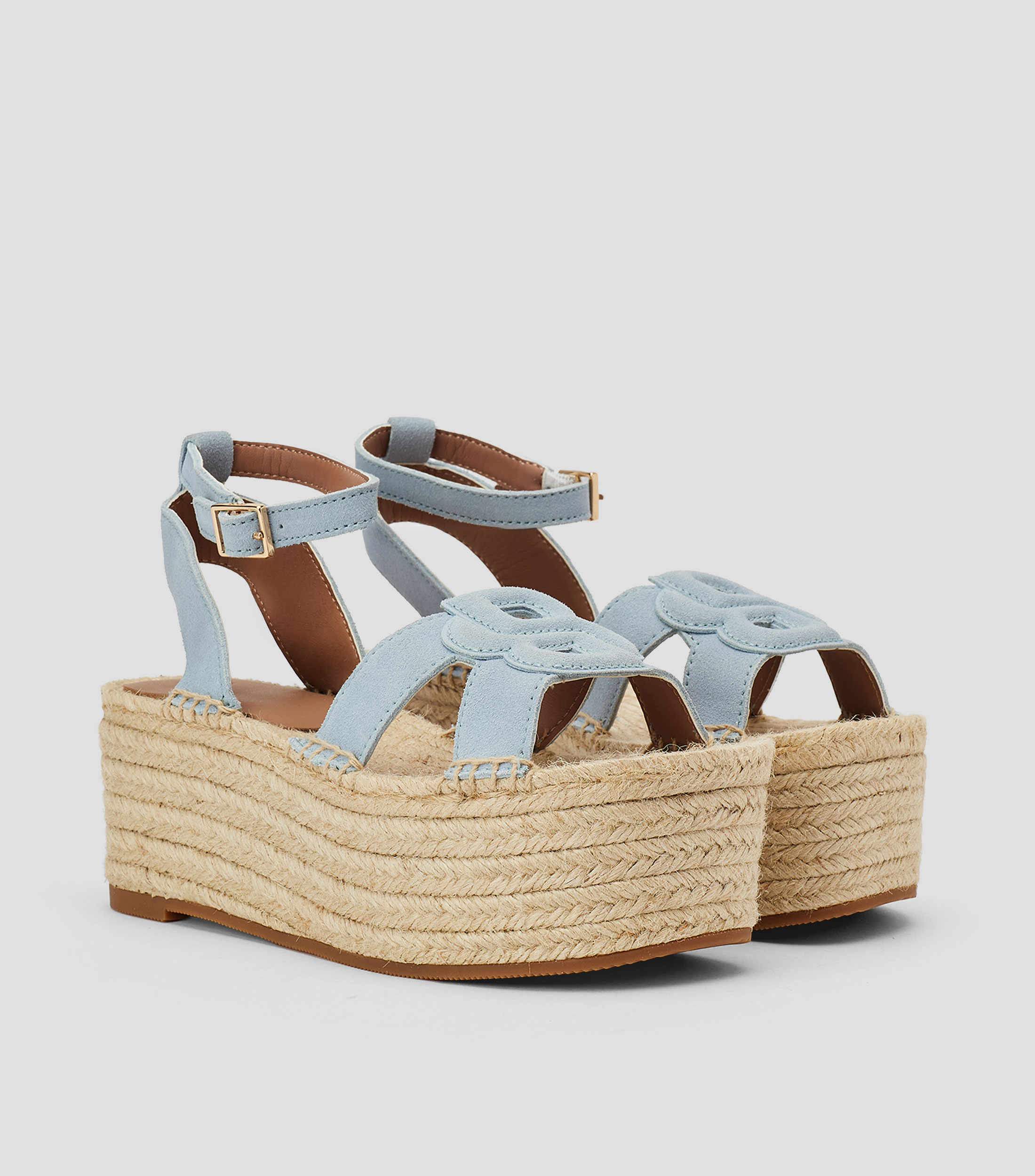 Alpargatas de piel con monograma Double B Mujer